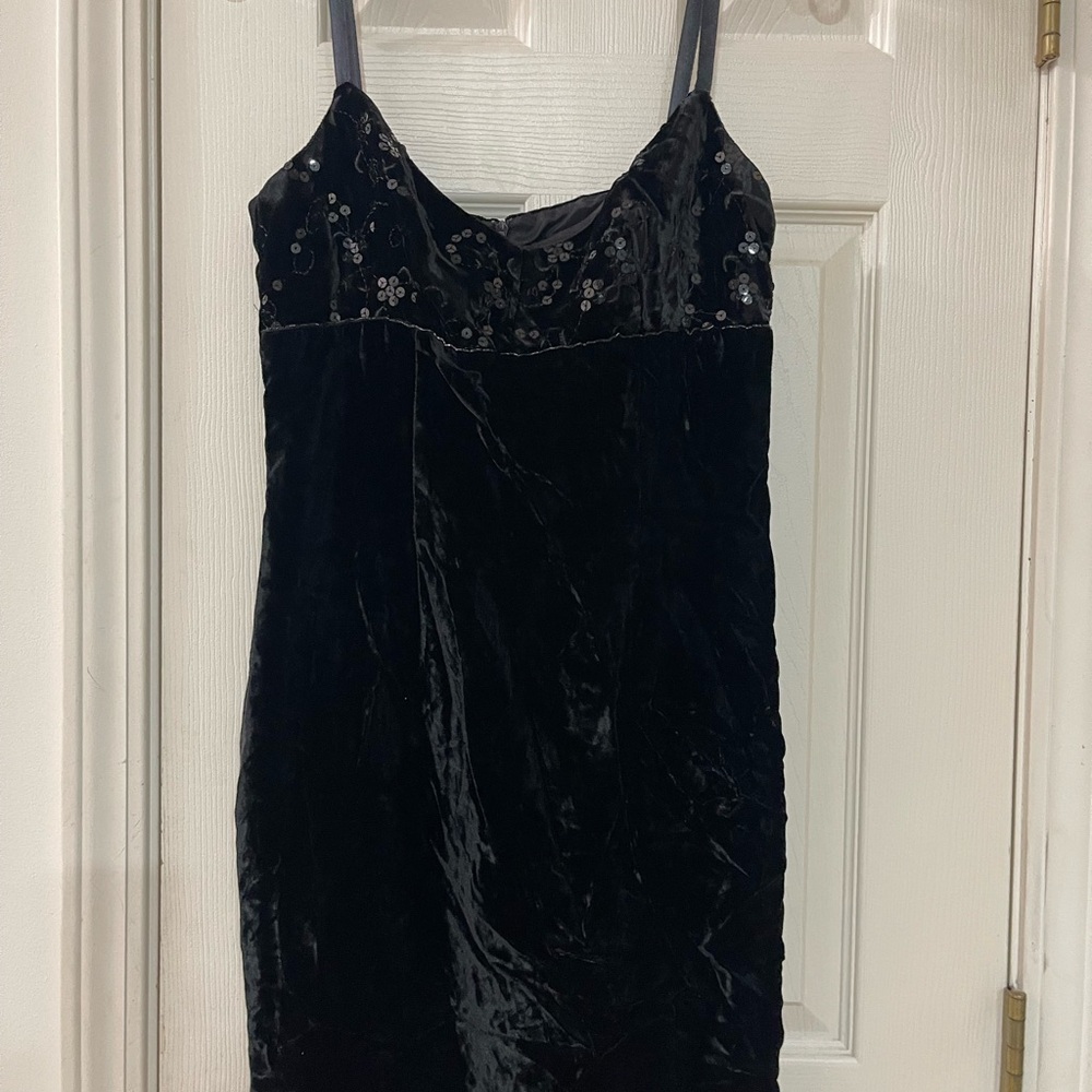 Nanette Lepore Black Velvet Dress with Sequin Detail
